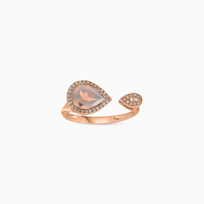 Jawhara Jewellery, Rabiya Collection, 18k Rose Gold Pink Quartz Ring