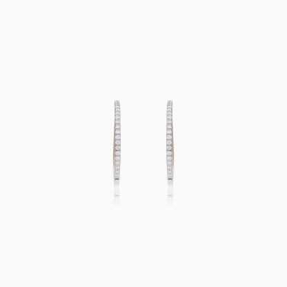 18K Rose Gold & Platinum Earrings – Platinum Evara Collection - Image 3