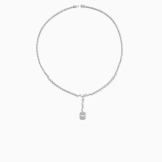 18k White Gold Necklace Decorated With Natural Diamonds From Carre Collection