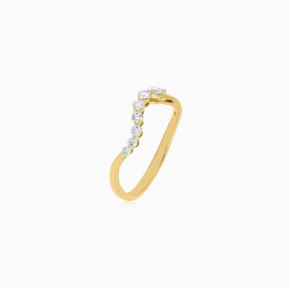 Introducing a stunning 18k yellow gold ring from the Dunyati collection, elegantly adorned with natural diamonds. This exquisite piece showcases a balance of timeless sophistication and modern design, perfect for any occasion. The warm hues of the yellow gold beautifully complement the brilliant sparkle of the diamonds, creating a radiant piece that captures light from every angle. Ideal for both everyday wear and special moments, this ring embodies luxury and refinement, making it a cherished addition to any jewelry collection.