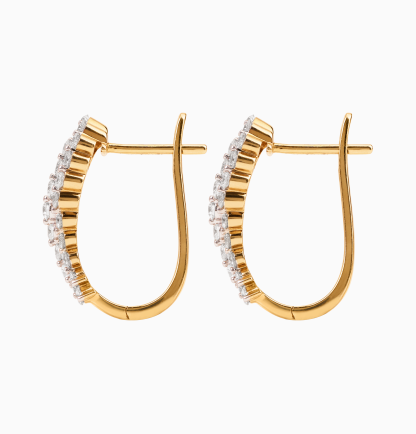 18K Yellow Gold Earrings Adorned with Natural Diamonds – Scala Collection - Image 2