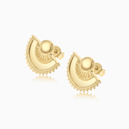18K YELLOW GOLD Earrings HALF CIRCLE - Shanf collection