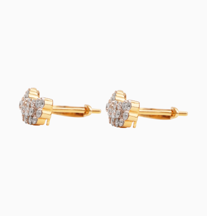 18K Yellow Gold Earrings Adorned with Natural Diamonds – Scala Collection - Image 3