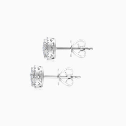 18K White Gold Natural Diamond Earrings - Image 4