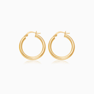 18k yellow gold earrings in round shape