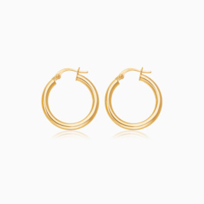 18k yellow gold earrings in round shape