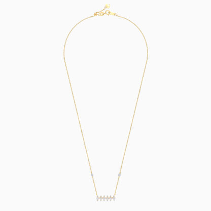 18K Yellow Gold Necklace with Pearl and Natural Diamond - Image 3