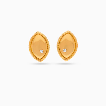 18K yellow gold Diamond Earrings for kids oval shape