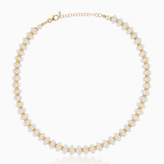 18K YELLOW GOLD CHOKER WITH PEARLS