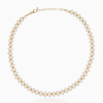 18K YELLOW GOLD CHOKER WITH PEARLS