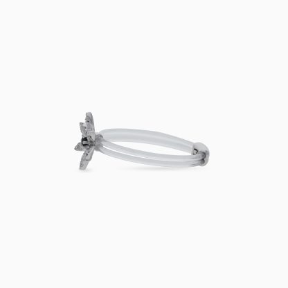 118K White Gold Ring with Diamonds and Sapphire – Floats Collection - Image 3