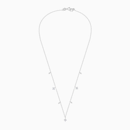 18K White Gold Diamond Necklace – Trendy Collection