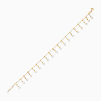 18K YELLOW GOLD ANKLET WITH PEARL