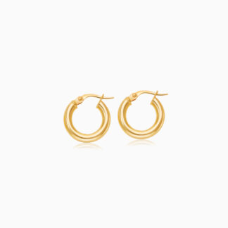 18k yellow gold earrings in round shape