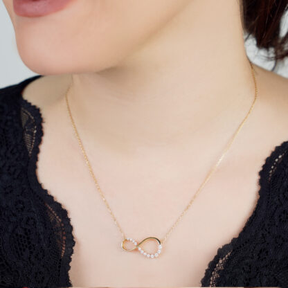 18K Yellow Gold Necklace Infinity shape from Dunyati collection - Image 2