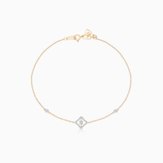 18k rose gold bracelet decorated by natural diamond