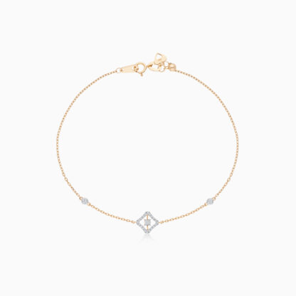 18k rose gold bracelet decorated by natural diamond