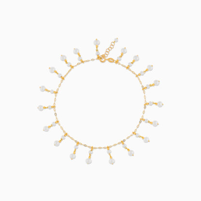 18K YELLOW GOLD ANKLET WITH PEARL - Image 3