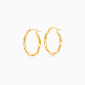 18K YELLOW GOLD EARRINGS IN OVAL SHAPE