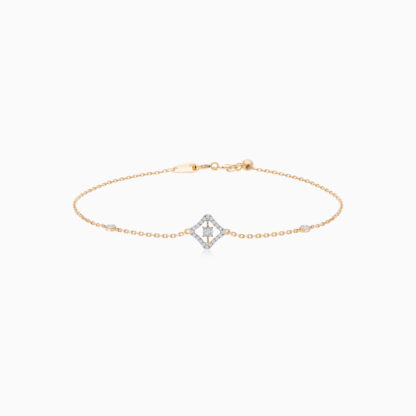 18k rose gold bracelet decorated by natural diamond