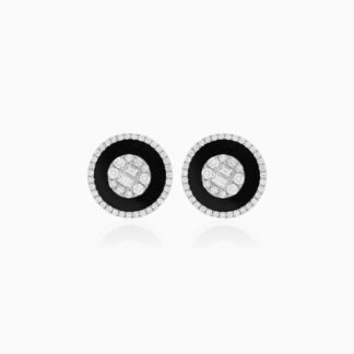 18K White Gold Earrings with Onyx | Mosaic Collection