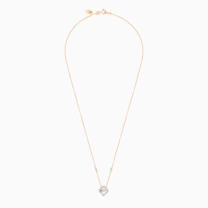18k rose gold necklace decorated by natural diamond