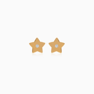 18k yellow gold earrings | Jawhara Jewellery | Zircon