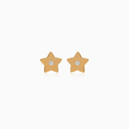 18k yellow gold earrings | Jawhara Jewellery | Zircon