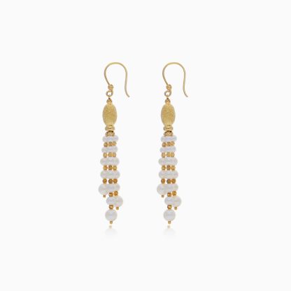 18K Yellow Gold Earring with Pearl