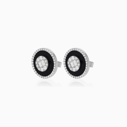 18K White Gold Earrings with Onyx | Mosaic Collection