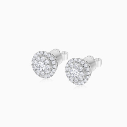 18K White Gold Natural Diamond Earrings - Image 3