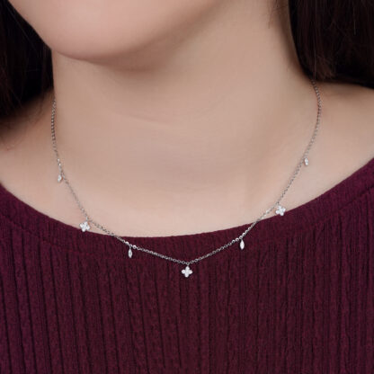 18k white gold diamond necklace