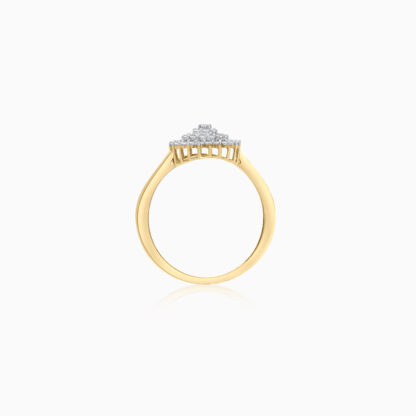18K YELLOW GOLD RING DECORATED WITH NATURAL DIAMOND STONES - SCALA COLLECTION