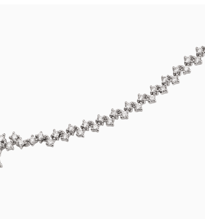 18k White Gold Necklace Decorated With Natural Diamonds From Carre Collection - Image 3