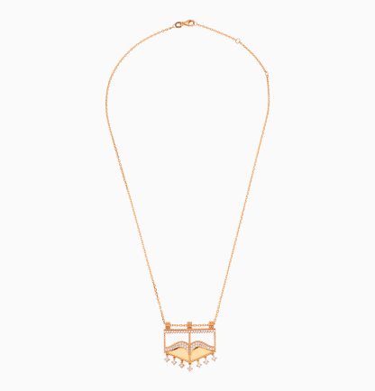 Diamond Yellow Gold Necklace - Image 4