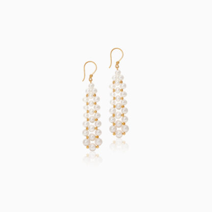 18k yellow gold earring with pearls from Danah collection