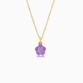 18K YELLOW GOLD KIDS NECKLACE WITH NATURAL DIAMOND