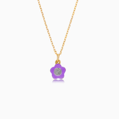 18K YELLOW GOLD KIDS NECKLACE WITH NATURAL DIAMOND