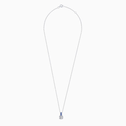 18K WHITE GOLD NECKLACE DECORATED WITH NATURAL DIAMOND AND SAPPHIRE STONES