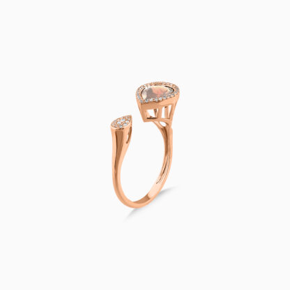 Jawhara Jewellery, Rabiya Collection, 18k Rose Gold Pink Quartz Ring