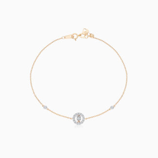 18k rose gold bracelet decorated by natural diamond