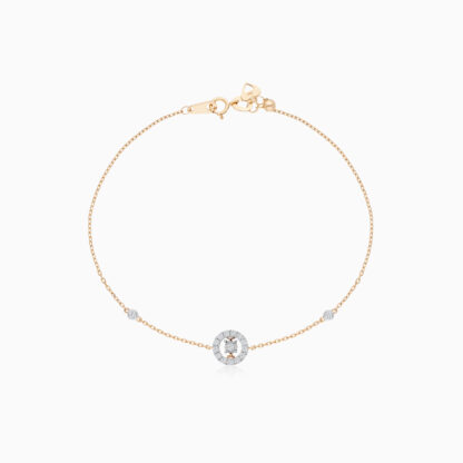 18k rose gold bracelet decorated by natural diamond