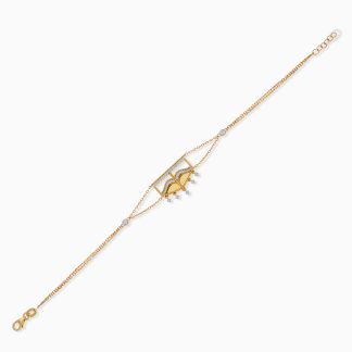 18k Yellow Gold bracelet decorated with natural diamond stones from Burqa collection