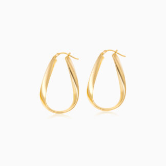 18K YELLOW GOLD EARRINGS IN OVAL SHAPE