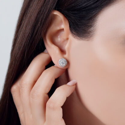18k white gold natural diamond earrings