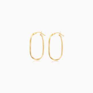 18K YELLOW GOLD EARRINGS IN OVAL SHAPE