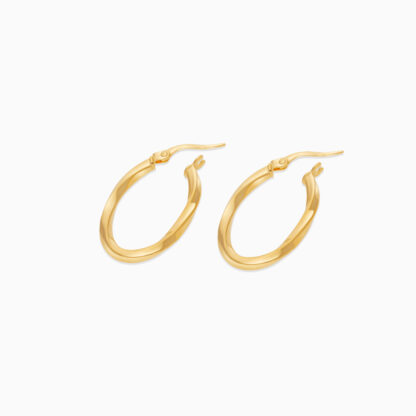 18K YELLOW GOLD EARRINGS IN OVAL SHAPE