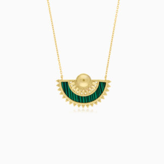 18K YELLOW GOLD NECKLACE WITH MALACHITE STONES