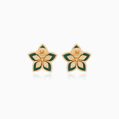 18k yellow gold flower-shaped earrings from the Fortuna Diamond Collection - Image 4