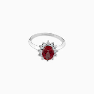 18k DIAMOND WHITE GOLD NATURAL ruby RING